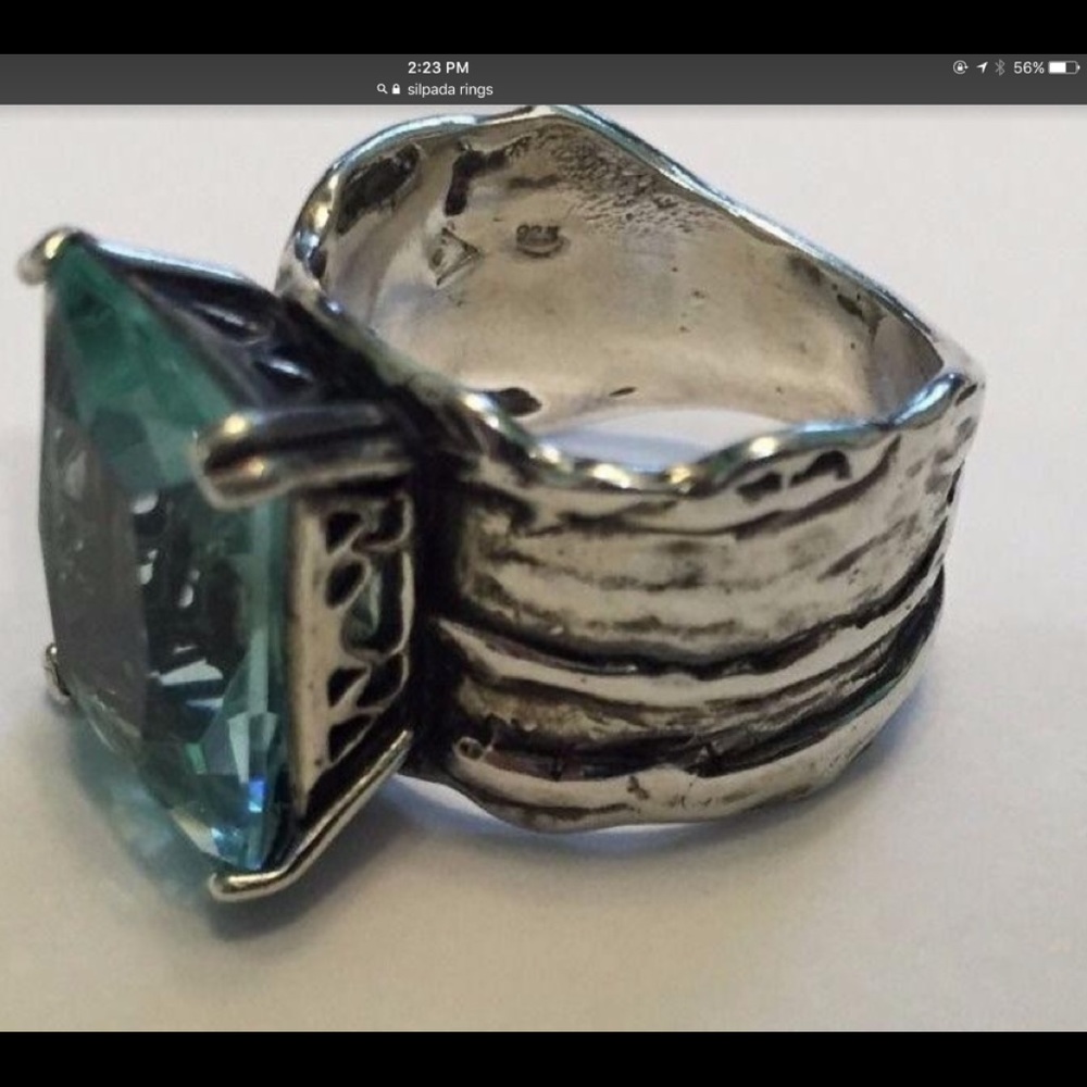 Silpada Aqua Blue Ring Size 8.5 Stunning
